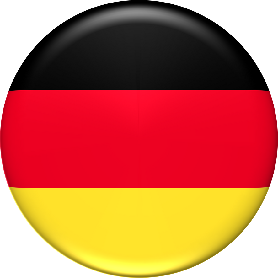 Germany flag 3D rendering circle glossy